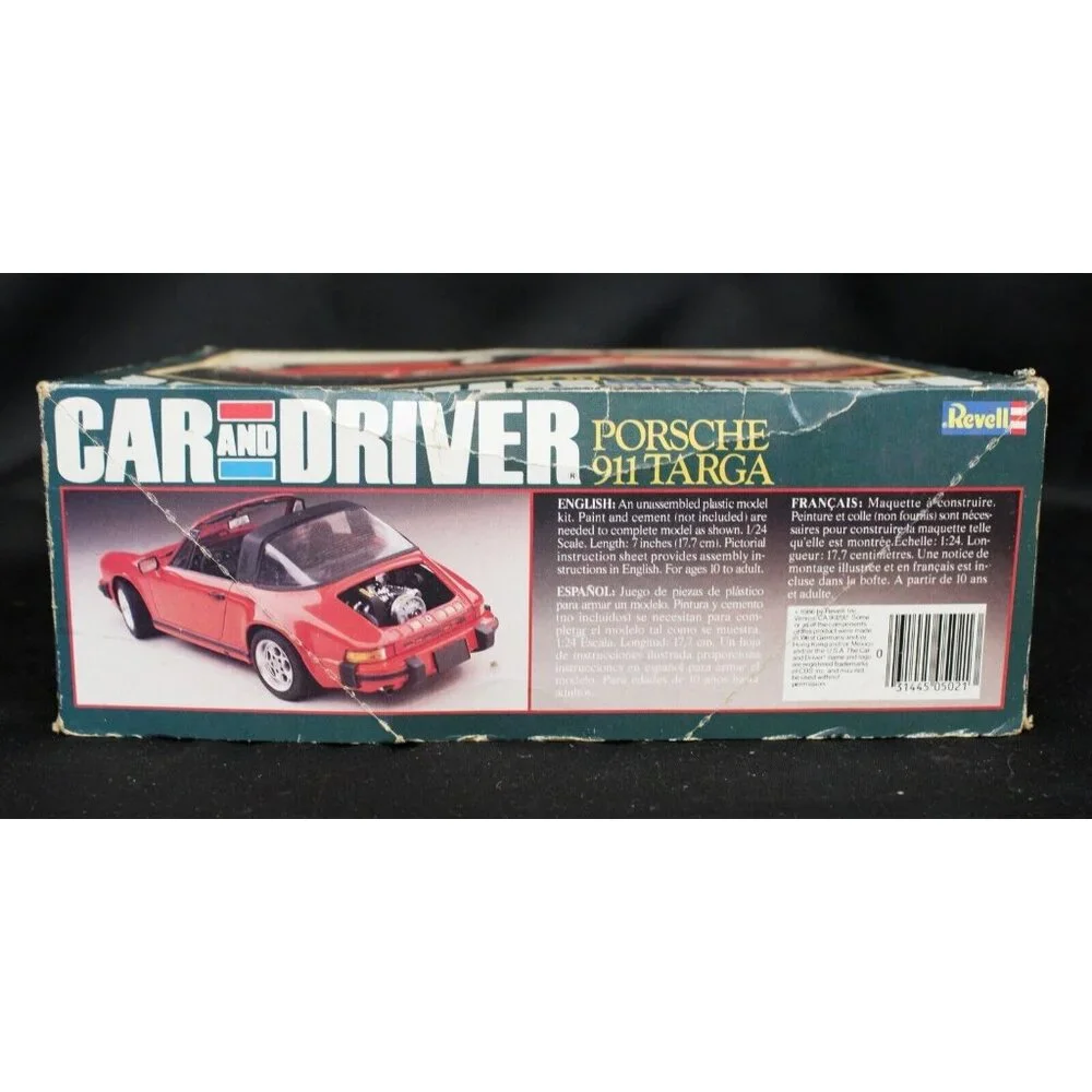 Revell Car And Driver 1/24 Scale Porsche 911 Targa Model Kit Classic Detail 7461